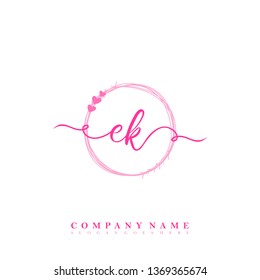 Initial EK handwriting logo