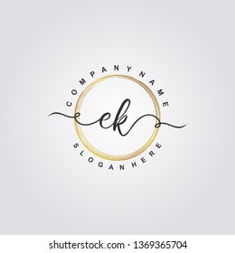Initial EK handwriting logo