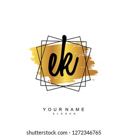 Initial EK handwriting logo vector