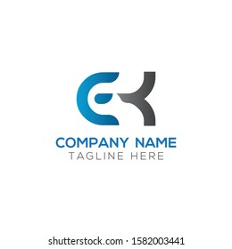 Initial EK Letter Linked Logo. Creative Letter EK Modern Business Logo Vector Template. Initial EK Logo Template Design