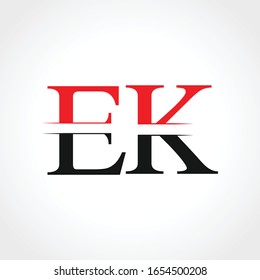 Plantilla de vectores profesionales con logotipo vinculado a la carta EK inicial. Diseño de logotipo de carta creativa EG