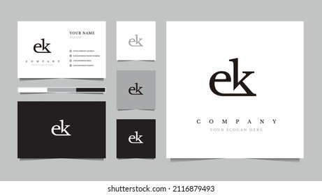Initial EK Logo Design Vector