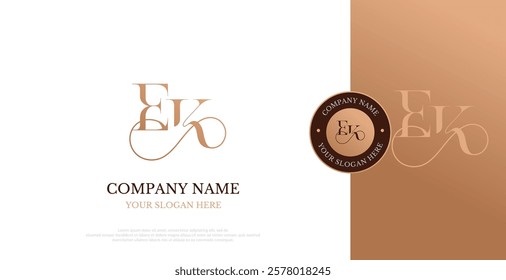 Initial EK Logo Design Vector 