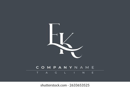 Initial EK Logo Design Vector. Elegant Monogram Logo Design with Decorative Elements and Typography
