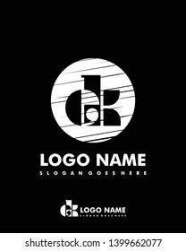 Initial EK negative space logo with circle template