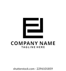 initial EL Alphabet Letters Abstract icon logo