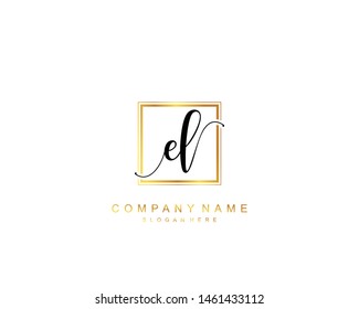 Initial EL beauty monogram and elegant logo design, handwriting logo of initial signature, wedding, fashion, floral and botanical with creative template.