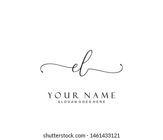 Initial EL beauty monogram and elegant logo design, handwriting logo of initial signature, wedding, fashion, floral and botanical with creative template.