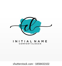 Initial EL beauty monogram and elegant logo design, handwriting logo of initial signature, wedding, fashion, floral and botanical with creative template.