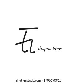 Initial EL handwriting logo template vector