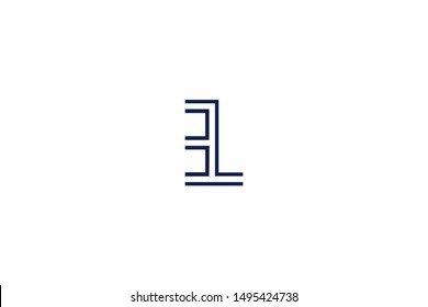 Initial EL LE Letter Logo Icon Design Template. Graphic Sign and Alphabet E L Letters Symbol with Text.