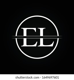 Plantilla de vectores de negocio con logotipo vinculado de la carta EL inicial. Diseño de logotipo de carta creativa EL