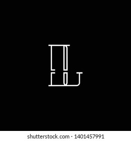 Initial EL OL letter logo design in black background