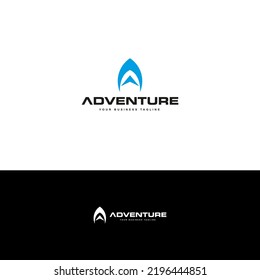 Initial A Elegant Adventure Logo Design, Initial Signature Creative Template