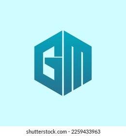 Letra inicial elegante modelo de vectores de diseño de logotipo cónico GM.