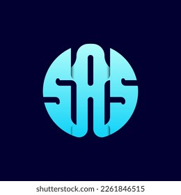 Initial Elegant Letter S A S Logo for your Company.Gradient Color Vector Template.