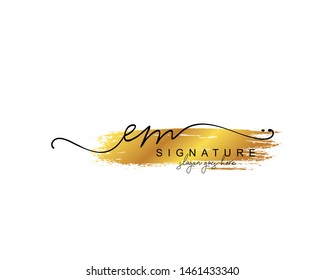 Initial EM beauty monogram and elegant logo design, handwriting logo of initial signature, wedding, fashion, floral and botanical with creative template.