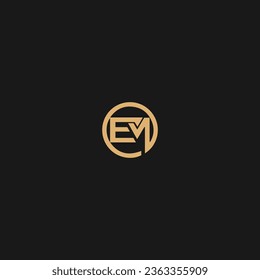 Initial EM Circle letter linked logo vector template, EM logo design, EM Logo design vector,
