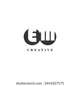 Initial EM company creative label trendy idea brand