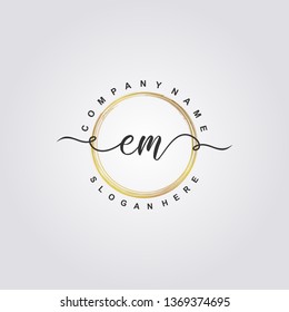 Initial EM handwriting logo