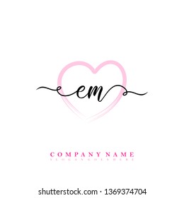 Initial EM handwriting logo