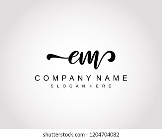 Initial EM handwriting logo vector