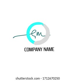 Initial em handwriting logo vector