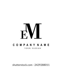 Initial EM letter brand invitation title logotype trendy