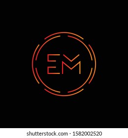 Initial EM Letter Linked Logo. Creative Letter EM Modern Business Logo Vector Template. Initial EM Logo Template Design
