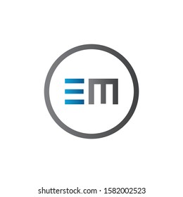 Initial EM Letter Linked Logo. Creative Letter EM Modern Business Logo Vector Template. Initial EM Logo Template Design