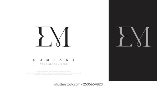 Vetor de design inicial do logotipo EM 