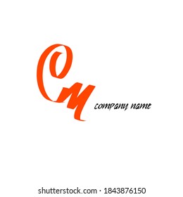 Initial em logo handwriting vector