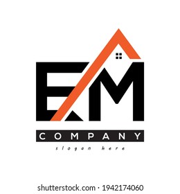 initial EM real estate logo vector