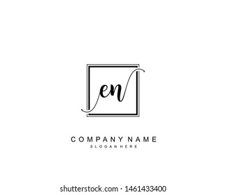 Initial EN beauty monogram and elegant logo design, handwriting logo of initial signature, wedding, fashion, floral and botanical with creative template.