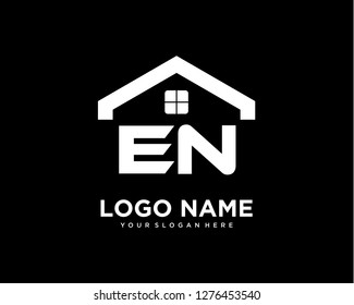 Initial EN home logo vector.