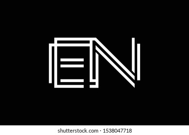 Initial EN NE modern monogram and elegant logo design, Professional Letters Vector Icon Logo on black background.