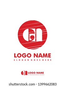 Initial EN negative space logo with circle template