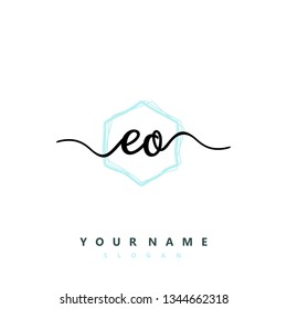 Initial EO handwriting logo