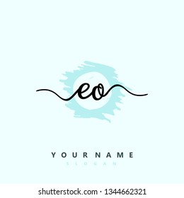 Initial EO handwriting logo