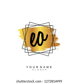 Initial EO handwriting logo vector