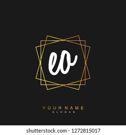 Initial EO handwriting logo vector