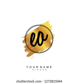 Initial EO handwriting logo vector