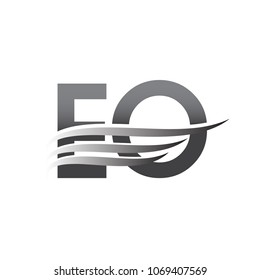 Initial EO wing logo, grey color vector logotype, logo for company name business and company identity.