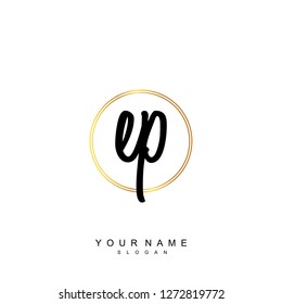 Initial EP handwriting logo vector