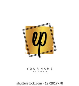 Initial EP handwriting logo vector