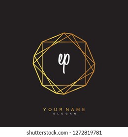 Initial EP handwriting logo vector