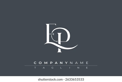 Initial EP Logo Design Vector. Elegant Monogram Logo Design with Decorative Elements and Typography