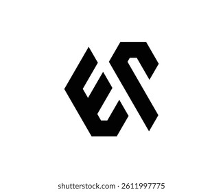  Initial EP Logo Polygon Shape Letter logo Design white background