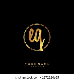 Initial EQ handwriting logo vector