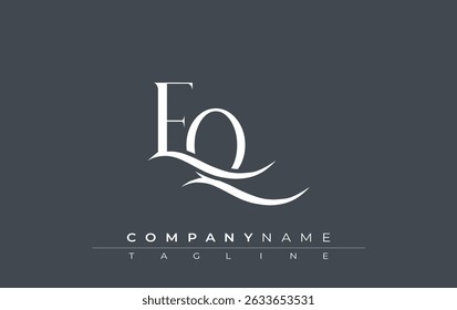 Initial EQ Logo Design Vector. Elegant Monogram Logo Design with Decorative Elements and Typography